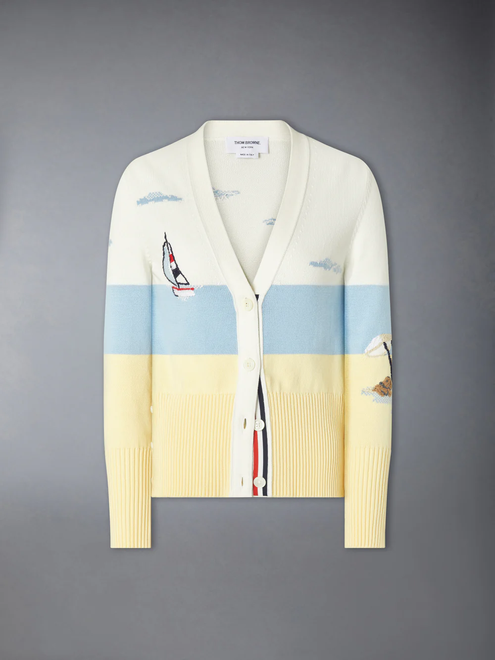 NANTUCKET SCENIC CARDIGAN EMBROIDERY JERSEY
