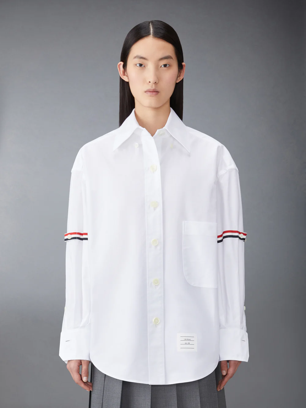 ARMBAND SUPERSIZED OXFORD SHIRT WHITE