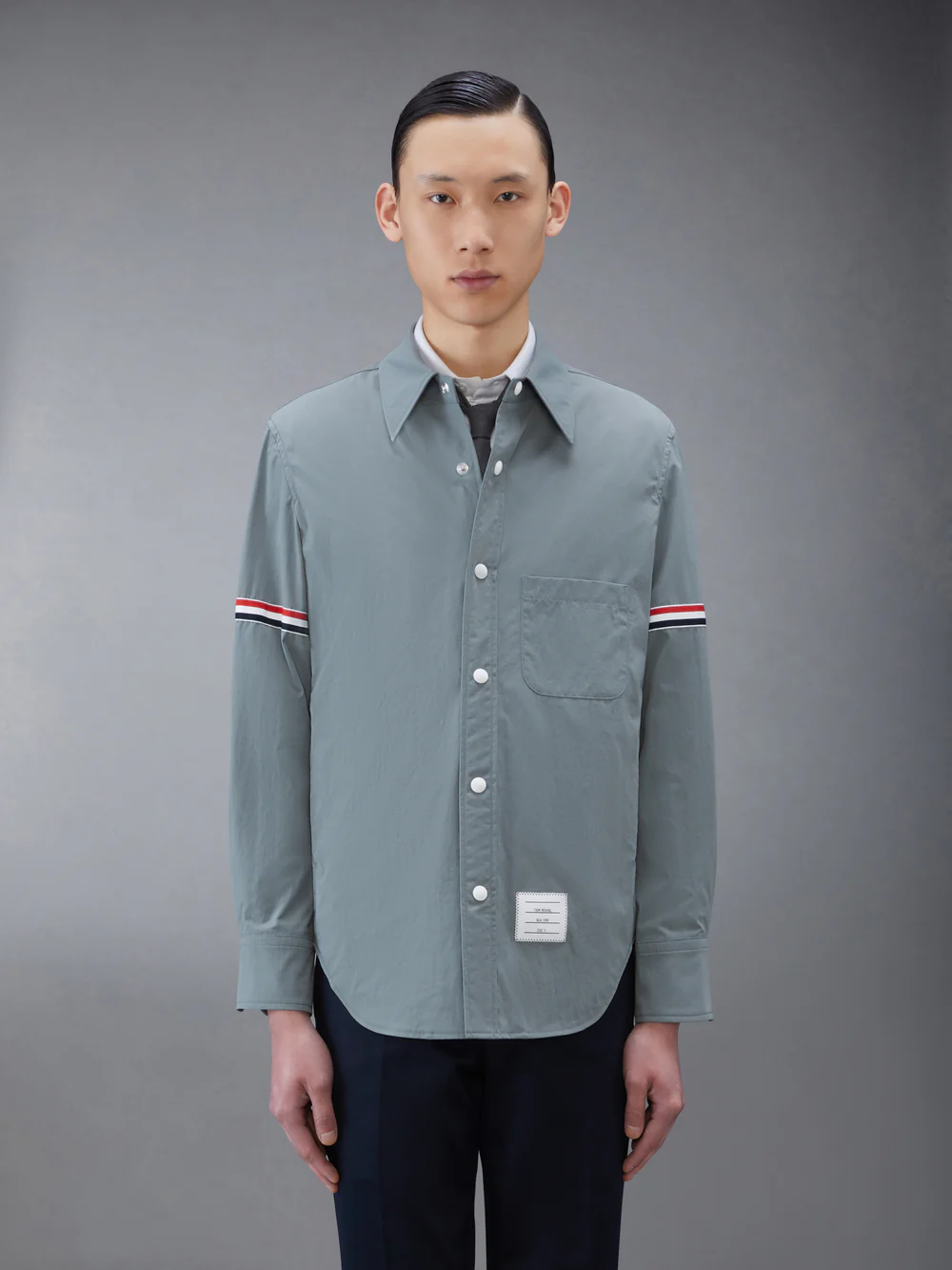 NYLON SHELL ARMBAND SHIRT MED GREY