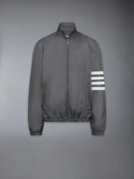 SHINY RIPSTOP Raglan 4-Bar Track Jacket Dark Grey