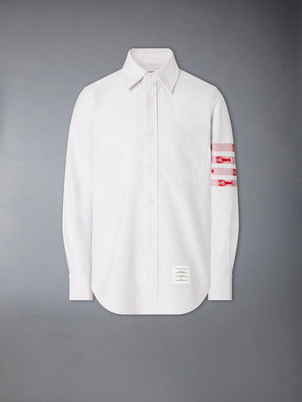 UNIVERSITY STRIPE 4-BAR Lobster Oxford Shirt White