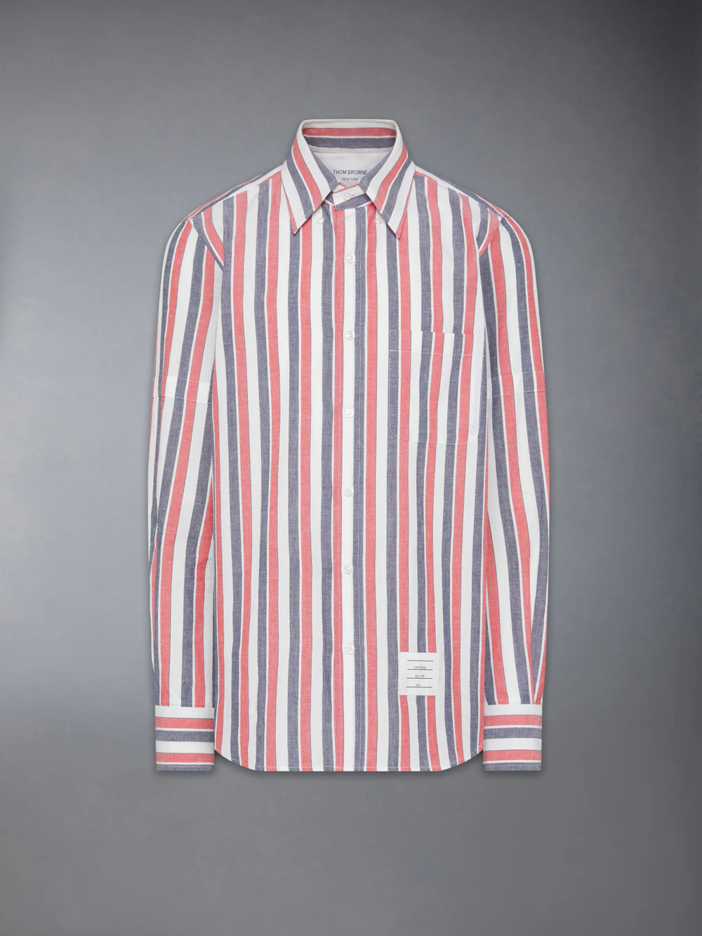 MADRAS COTTON REPP STRIPE ARMBAND SHIRT PALE YELLOW